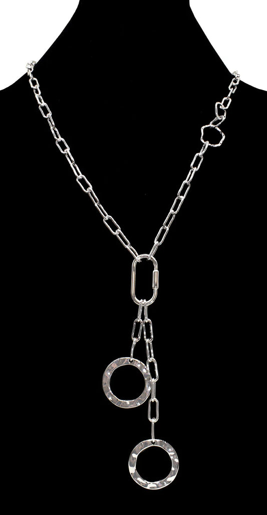 Double Hallow Circle Chain Necklace