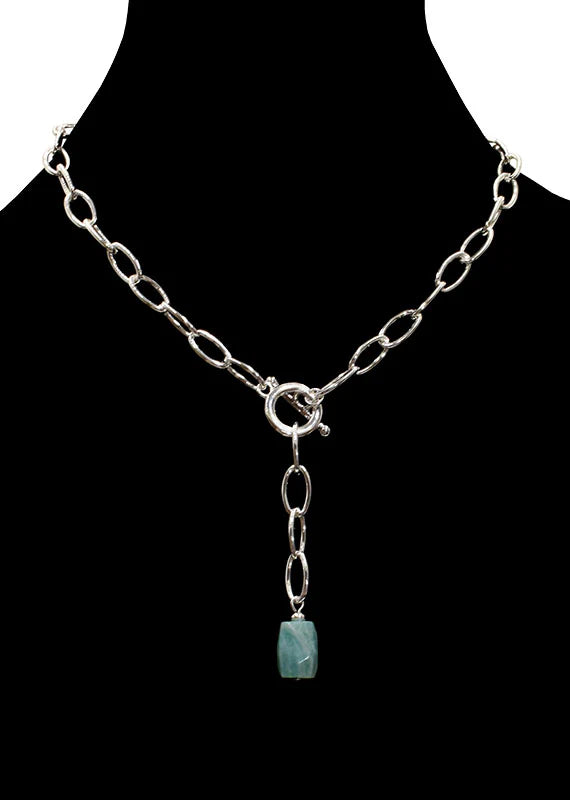 Dangling Amazonite Stone Necklace