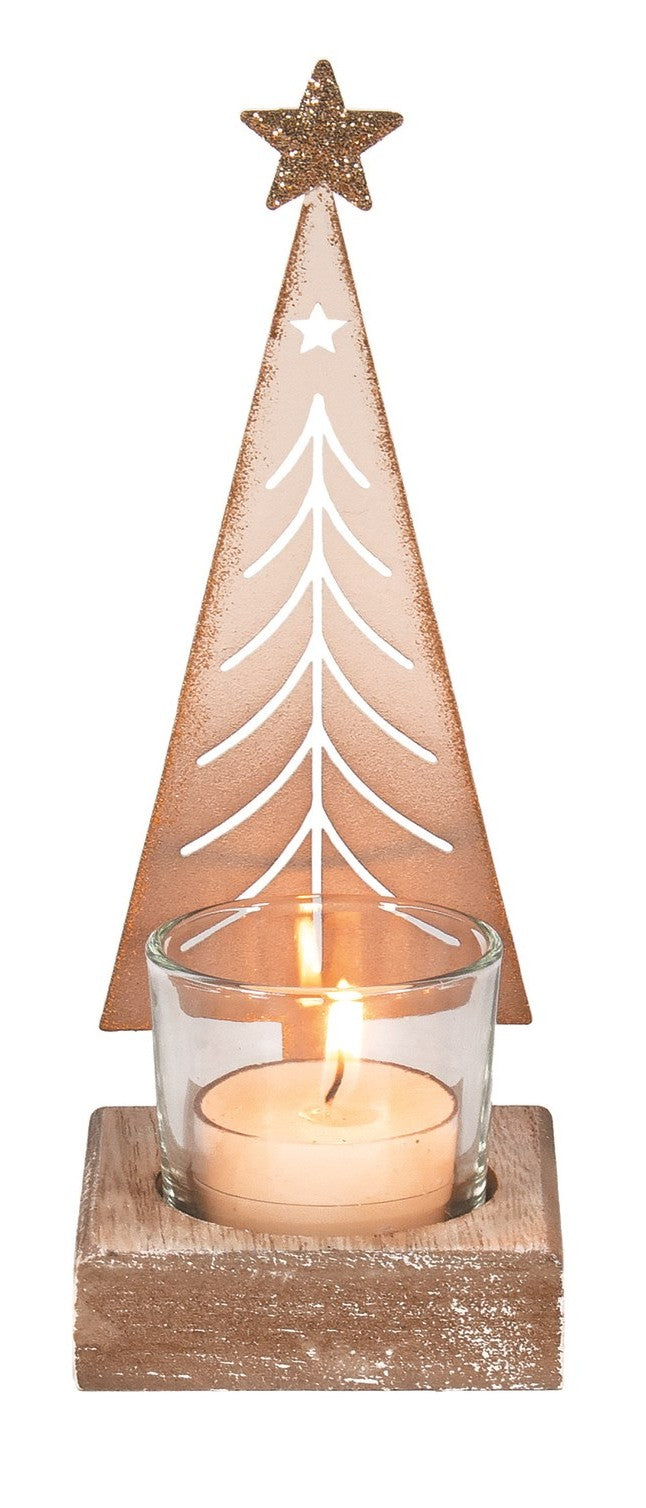 Cream with Gold Tree Tealight Holders - Assorted Styles