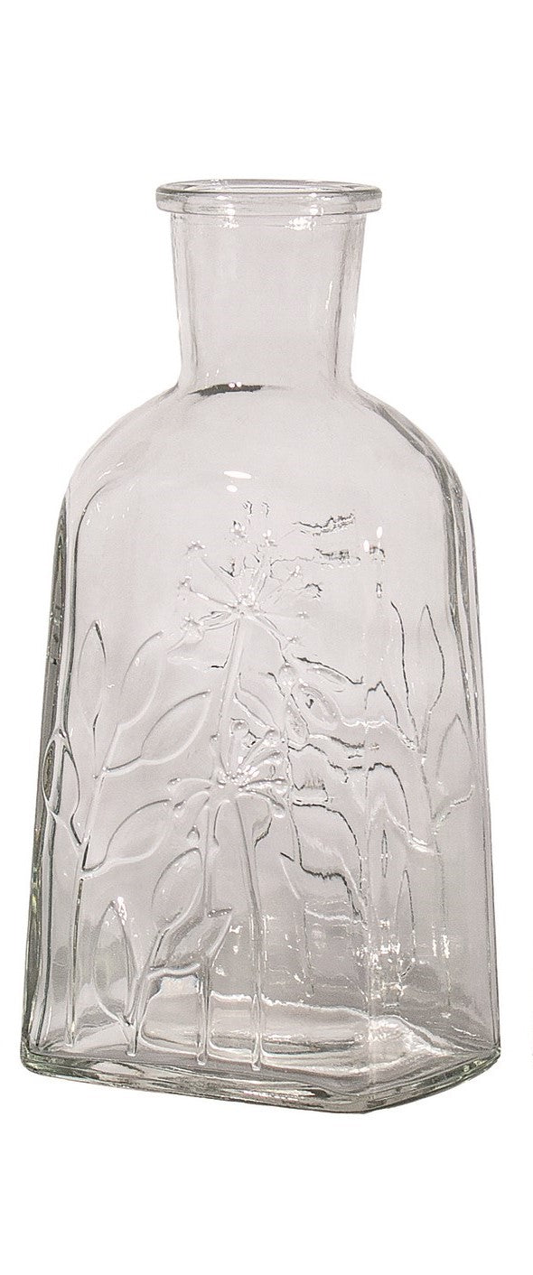 Glass Bud Vase with Botanical Design (Assorted Purple Colours)