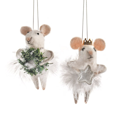 White Holiday Mouse Ornament (2 styles)