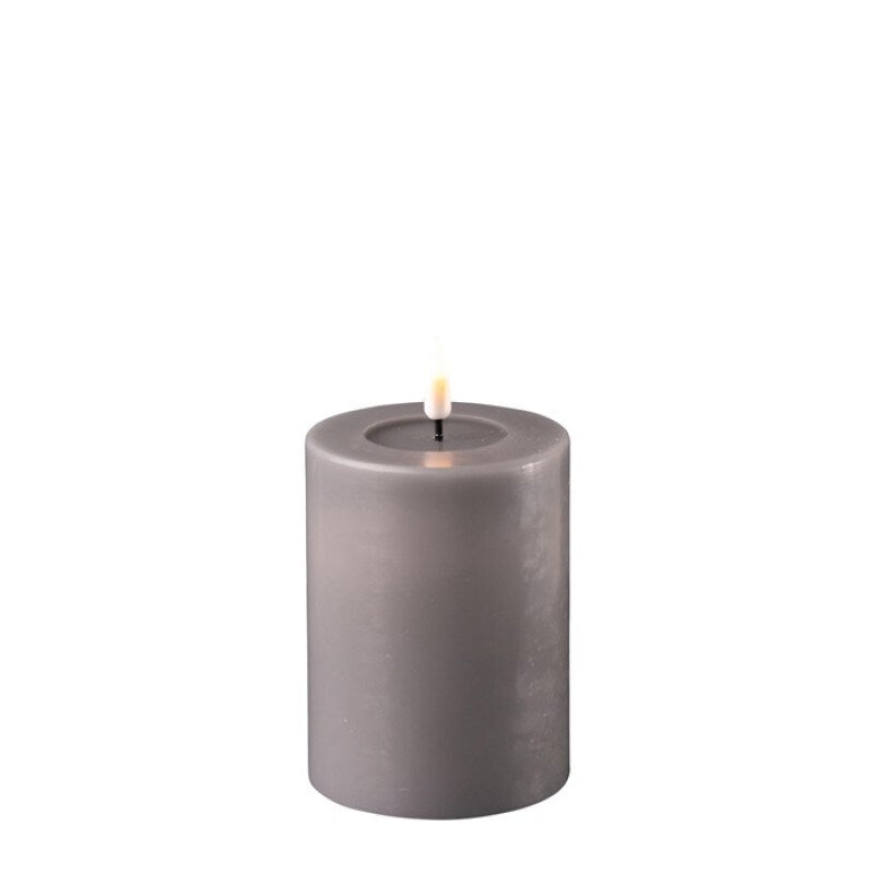 Grey Wetlook LED Candle 3" x 4"