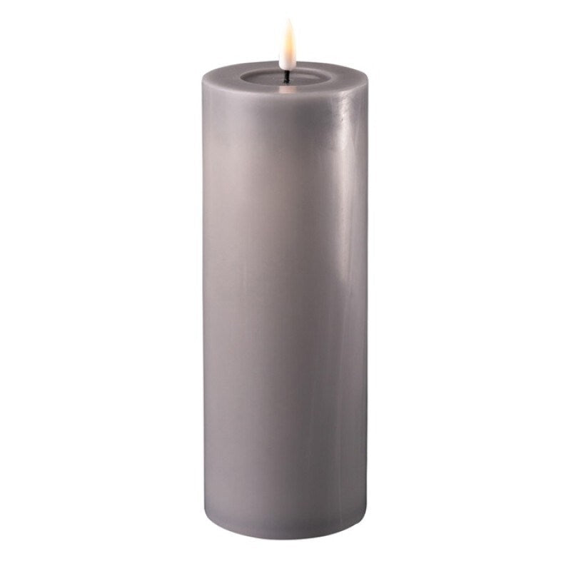 Grey Wetlook LED Candle 3" x 8"