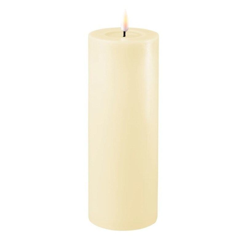 Cream Wetlook LED Candle 3" x 8"