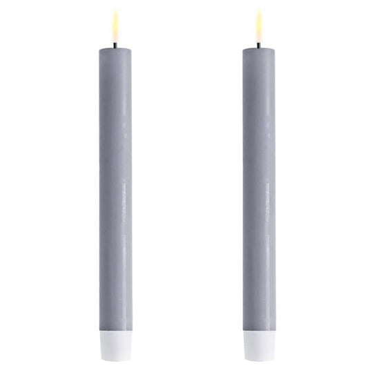 Dust Blue Wetlook LED Dinner Candle 9.6" (Set of 2)