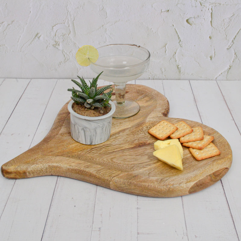 Mango Wood Clamatis Heart Tray