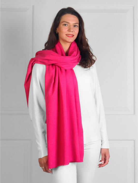 Fuscia Scarf with Tassels