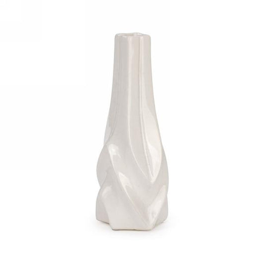 White Shapely Ceramic Vase 11.5"