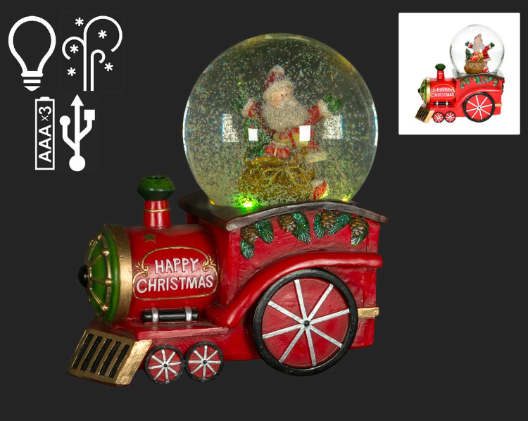 Red Train LED Snowglobe