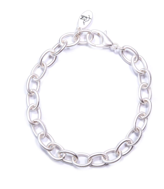 Silver-Coloured Chain Bracelet