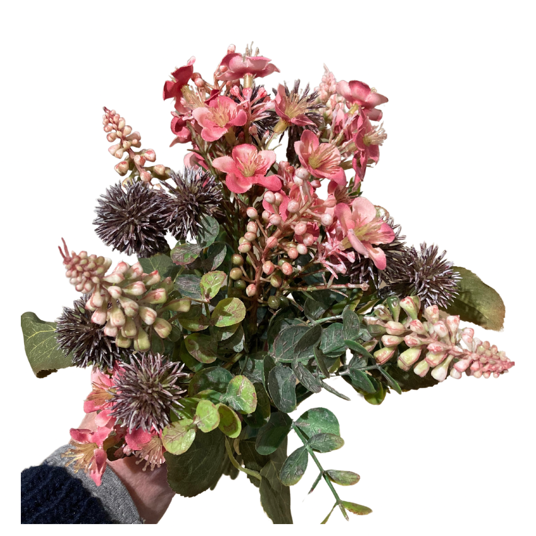 Eucalyptus and Flowers with Thistle Arrangement