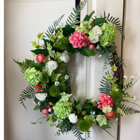 Spring Pink and Green Wreath *Store Pick Up Only