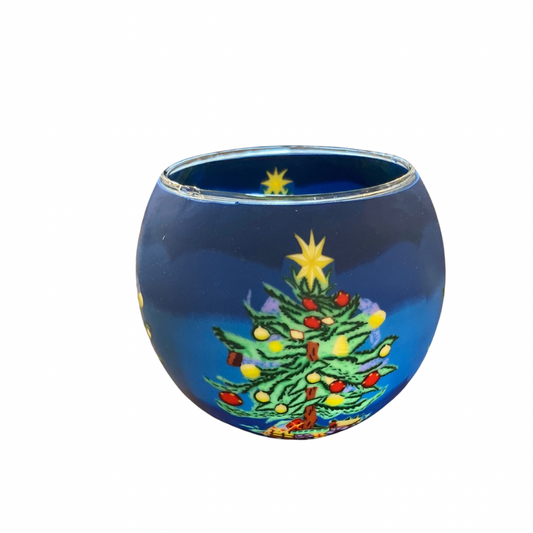 Glass Tea Light Holder - Christmas Tree