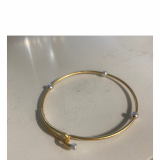 Two-Tone Clasp Bracelet Gold with Silver Colour