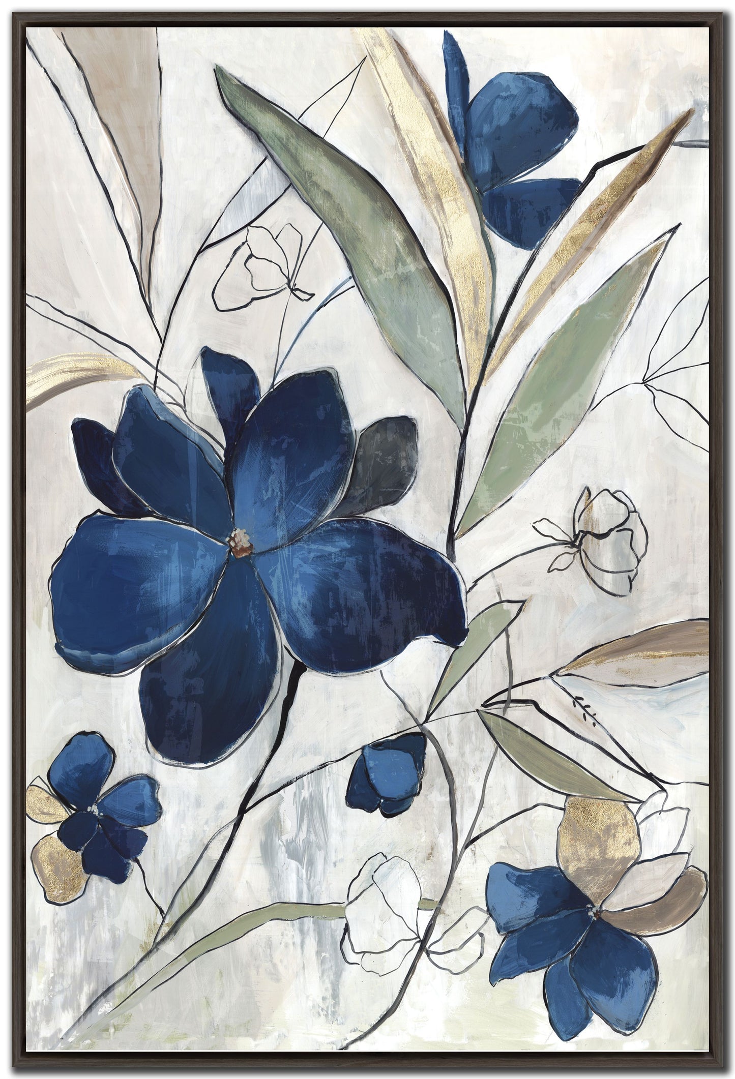 Modern Blue Floral I 30" x 45" **Store Pickup Only**