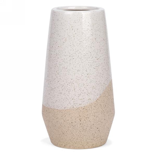 Two-Tone Beige Ceramic Vase