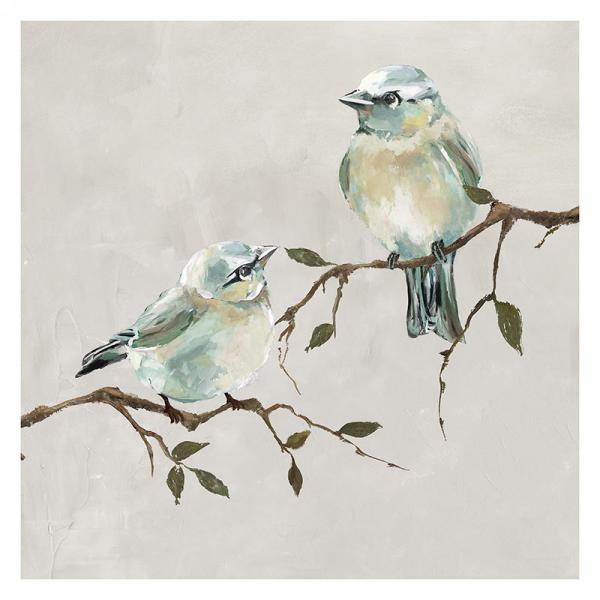 Birds on Branch Canvas 23" x 23"  **Store Pickup Only**