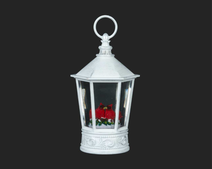 9" White LED Water Lantern with Cardinals