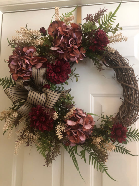 Burgundy Blush Wreath 18" **Store Pickup Only**