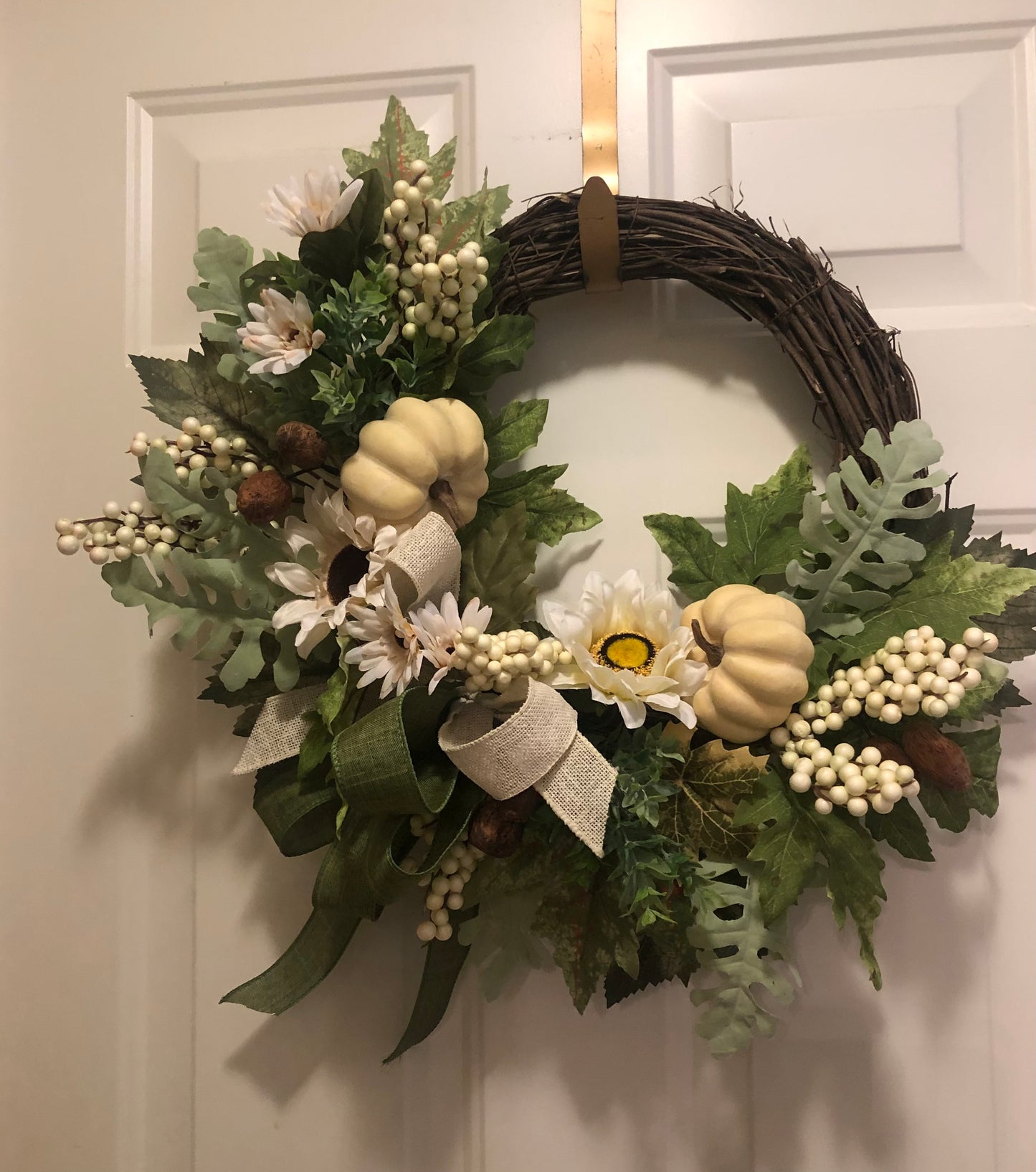 White and Green Floral with Pumpkins **Store Pickup Only**