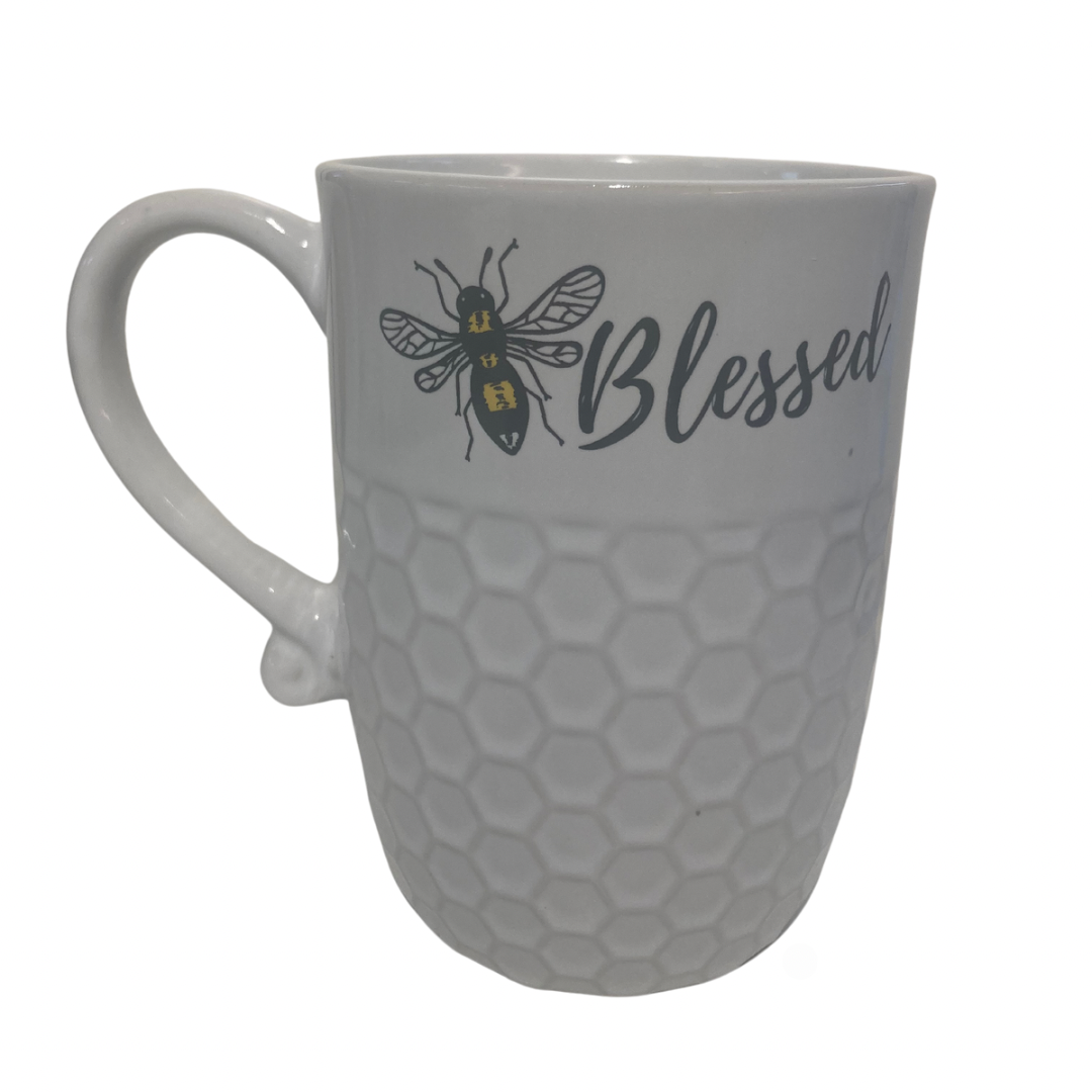 Bee Honeycomb Mug - Blessed