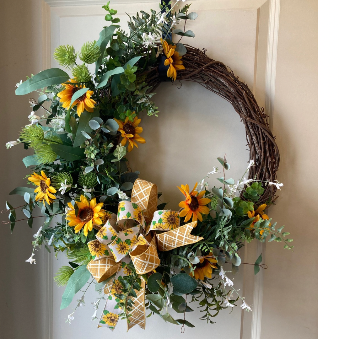 Wreath with Yellow Flowers *Pick Up Only