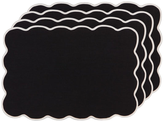 Black Florence Placemats s/4