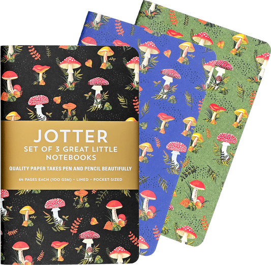 Mushroom Jotter Notebooks (Set of 3)