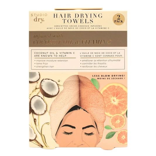 Hair Drying Towels (2 pack) - Coconut Oil & Vitamin C