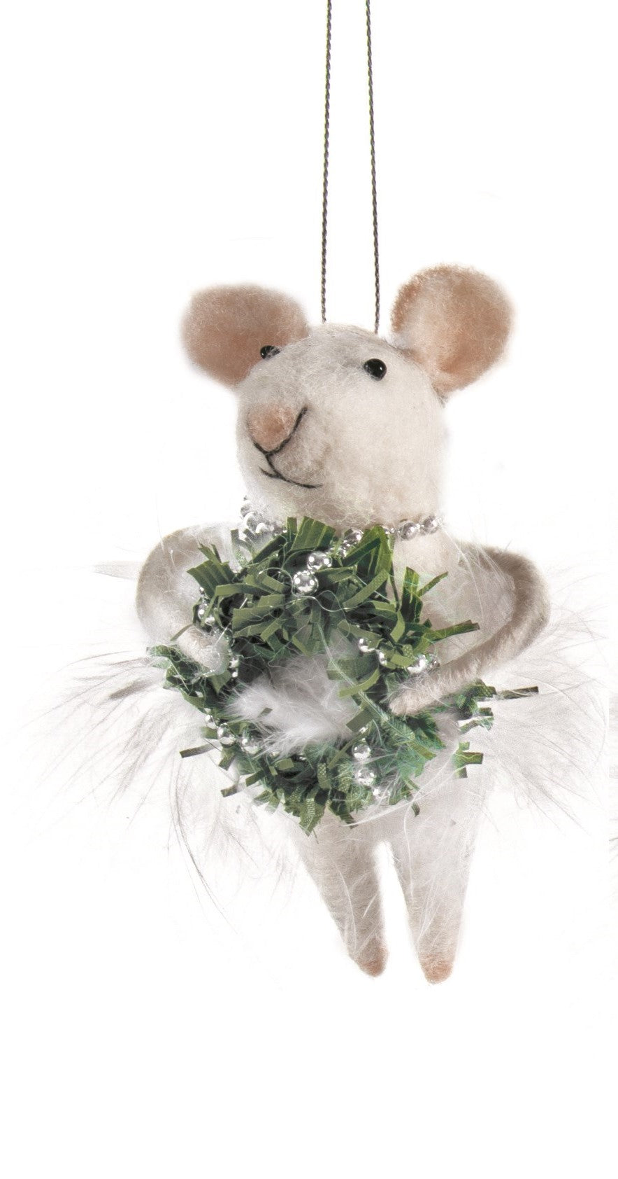 White Holiday Mouse Ornament (2 styles)