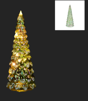 Green Glass LED Tree - Medium