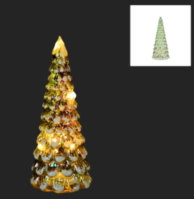 Green Glass LED Tree - Small