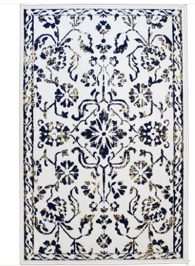 Art Silk Carpet - Naya Ivory Navy 2'2" x 3'5" (2x4)