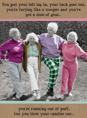 Elderly People Dancing- Card