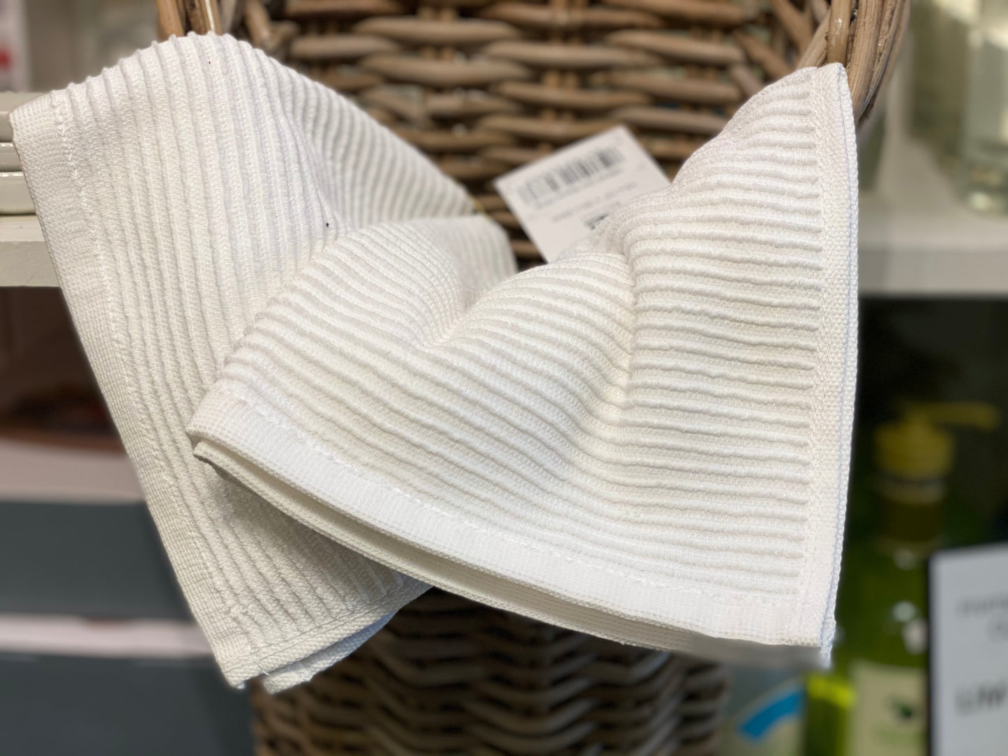 White Rippled Dishcloths- Set of 2