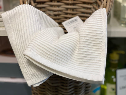 White Rippled Dishcloths- Set of 2