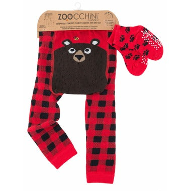 Zoocchini Bosley the Bear Crawler Leggings and Sock Set