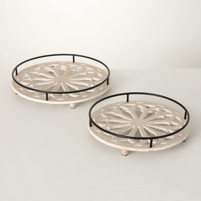 Metal Framed Medallion Tray (2 Sizes)