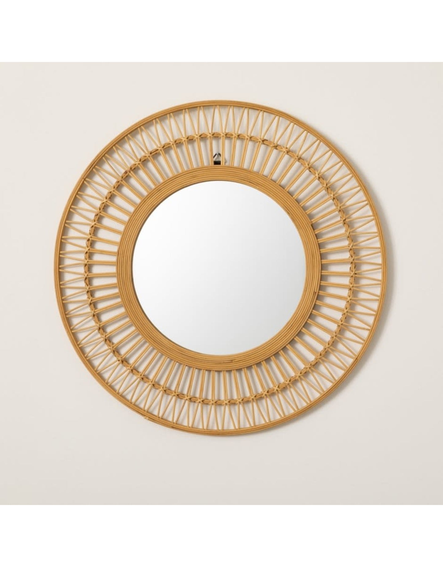 Round Rattan Mirror 28"